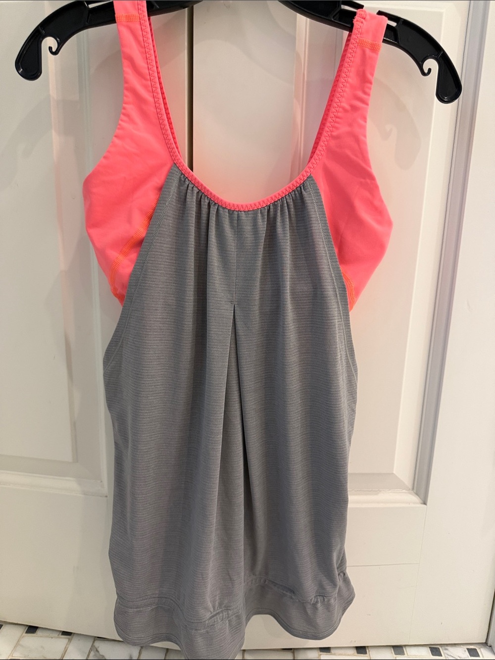 lululemon athletica Gray Tank with Pink Back Straps